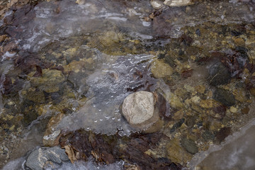 Ice texture on river