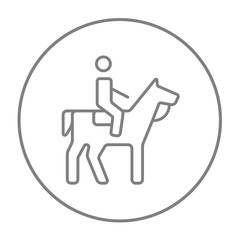 Horse riding line icon.