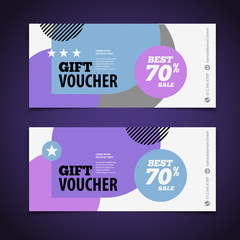 Abstract gift voucher or coupon design template. Voucher design