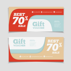 Gift voucher template with amount of discount and Contact Inform