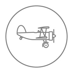 Propeller plane line icon.