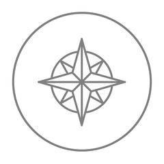 Compass wind rose line icon.