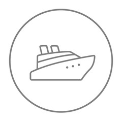 Obraz premium Cruise ship line icon.