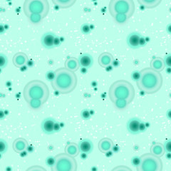 Scientific seamless pattern with green molecules