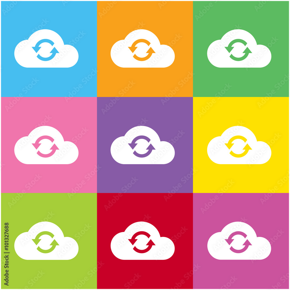 Poster cloud sync icon for web and mobile