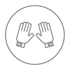 Fototapeta na wymiar Motorcycle gloves line icon.