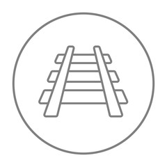 Railway track line icon.