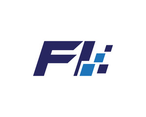 FI digital letter logo
