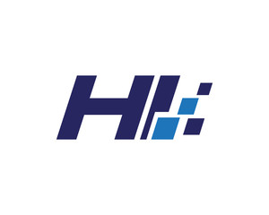 HI digital letter logo