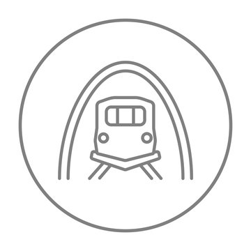 Railway tunnel line icon.