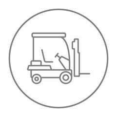 Forklift line icon.