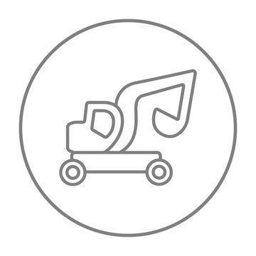 Excavator truck line icon.