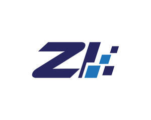 ZI digital letter logo
