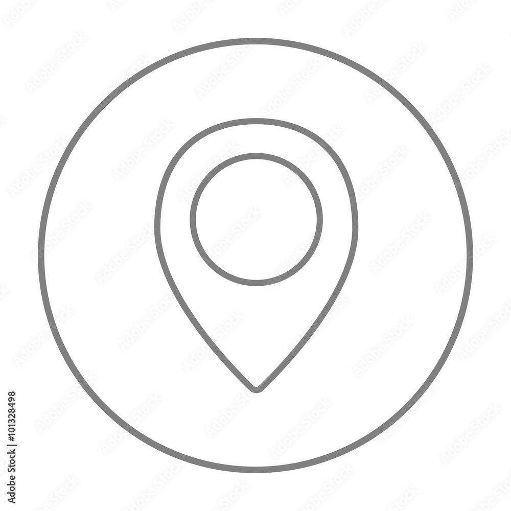 Poster map pointer line icon.
