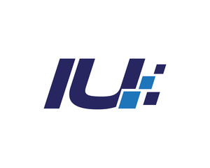 IU digital letter logo