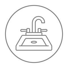 Sink line icon.