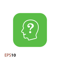 Question in mind icon for web and mobile