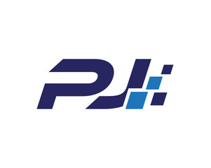 PJ digital letter logo