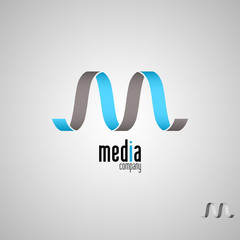M logo,Media,Vector logo template.