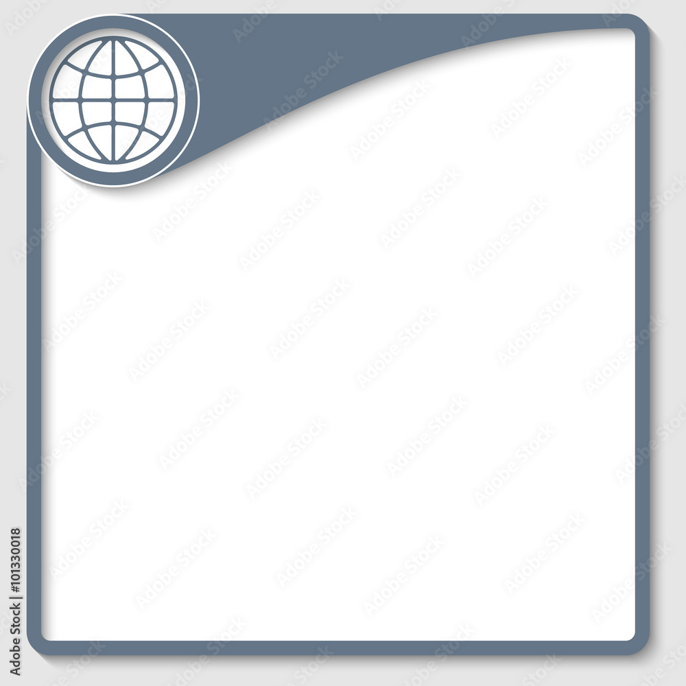 Poster Vector box for any text with globe symbol