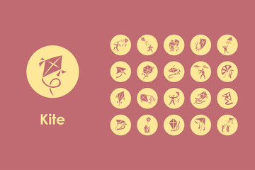 Set of kite simple icons