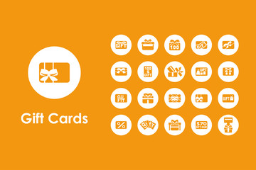 Set of gift cards simple icons