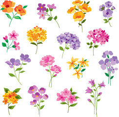 hand drawn vector flowers