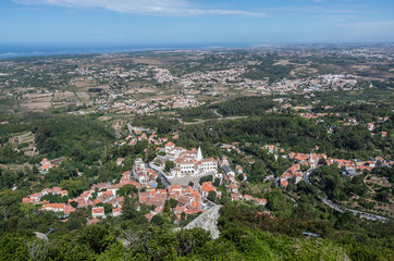 Fototapeta na wymiar Aerial view of Sintra and the National Palace