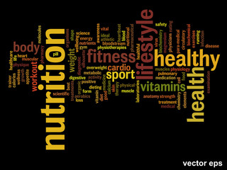 Vector conceptual health word cloud