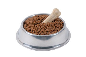 Hundefutter im Edelstahl Napf