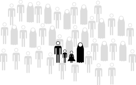 Flüchtlingsfamilie (Piktogramm)