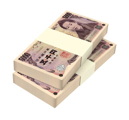 Japanese yen money isolated on white background. Computer generated 3D photo rendering.