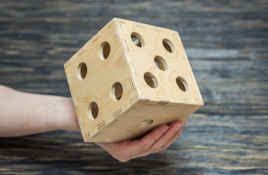 Big Dice On Old Wood Table