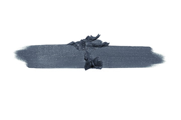 Trace de rouge &agrave; l&egrave;vre gris &eacute;cras&eacute; sur fond blanc