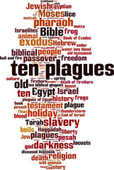 Obraz premium Ten plagues of Egypt word cloud concept. Vector illustration