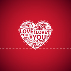 Love you. Heart. Valentine's day. Vector Illustration