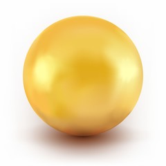 Golden sphere isolated on white. Vector illustration for your design.