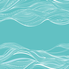 Vector banner with waves and place for your text