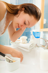 Fototapeta na wymiar Woman cleaning washing hands. Hygiene.