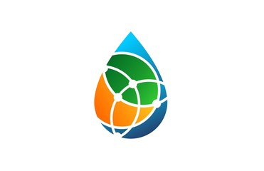 water globe technology connection logo