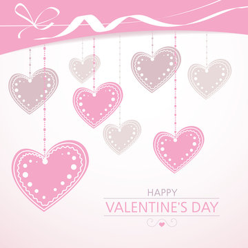 Valentine's background with pink hearts