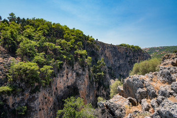 Fototapeta na wymiar Rocks of Aradena gorge at Crete island, Greece