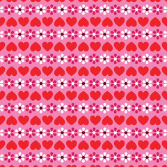 heart and flower background pattern