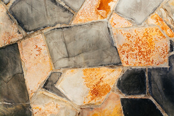 pattern stone wall surface with cement