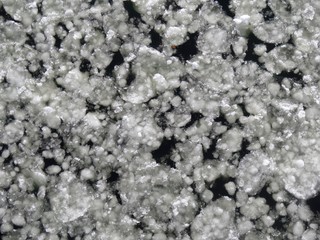 Aerial view of abstract pattern of ice floating on the cold Delaware River in Winter