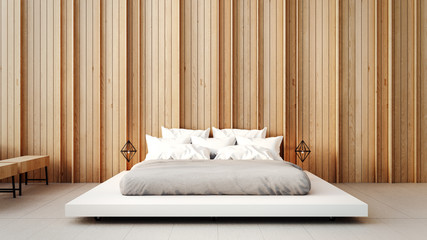 Loft and modern bedroom design for 
home - villa - apartment - luxury hotel / 3D render interior