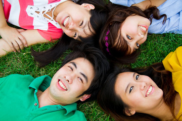 Group of Asian young people