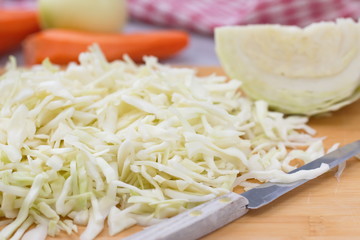 Fresh cabbage on the table