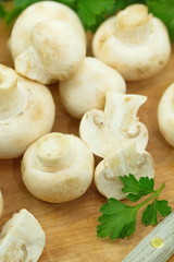 Raw White Mushrooms