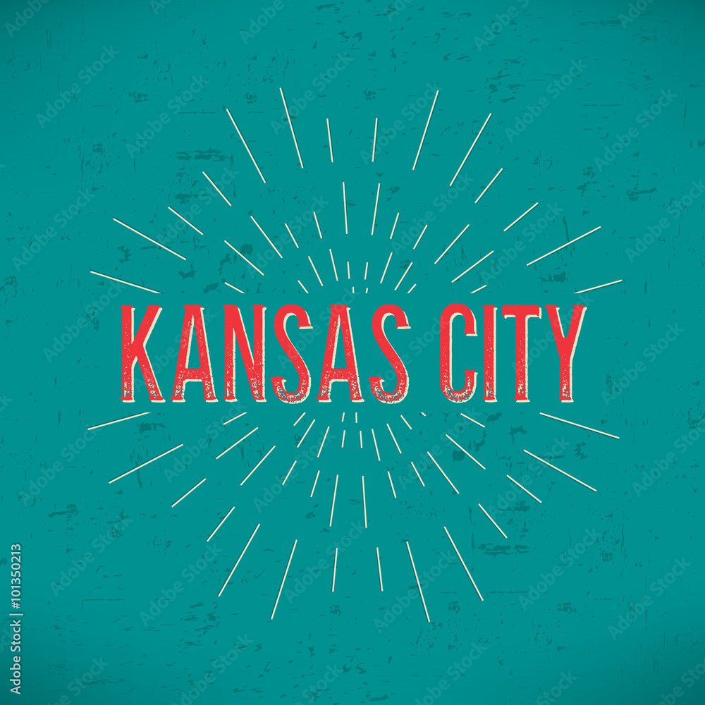 Aufkleber abstract creative concept vector design layout with text - kansas city. for web and mobile icon isol